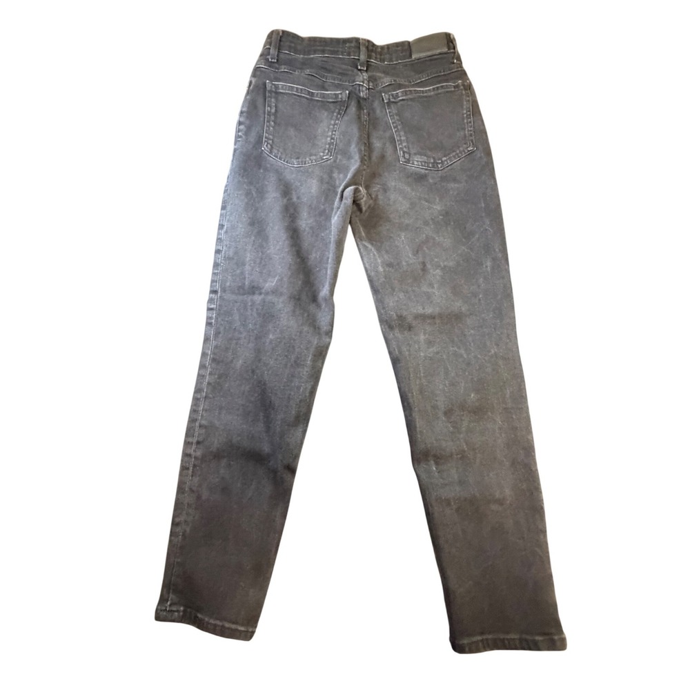 Mango MNG Denim Mom Jeans Womens 6 Faded Black High Waisted Tapered Leg K2 - Picture 7 of 9